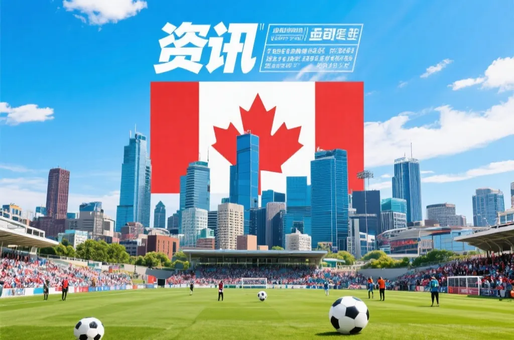 加拿大城市天际线与世界杯氛围概念图